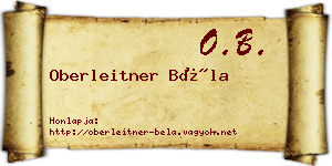 Oberleitner Béla névjegykártya